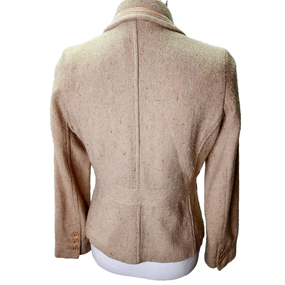 Old Navy Jacket Womans SMALL Khaki Wool Blend Blazer Pockets Lined Office Church - Picture 3 of 13
